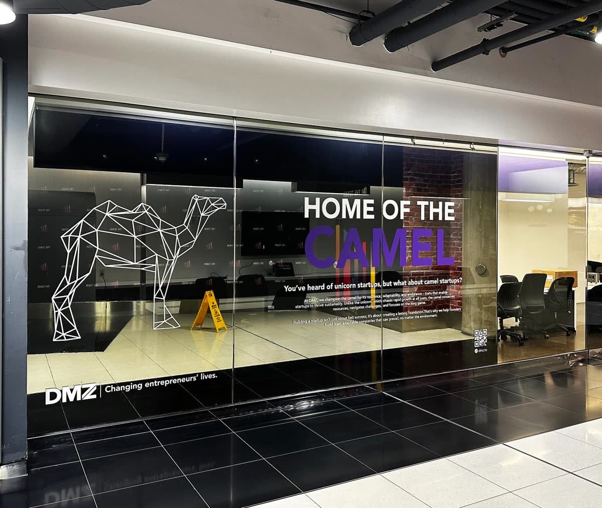 Office interior with cut vinyl decals and PVC letters